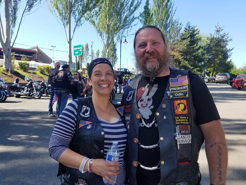 Lynnwood Times photo by Mario Lotmore. David Roth and his wife Gemini Roth at the Xtreme Couture Poker Run on June 15