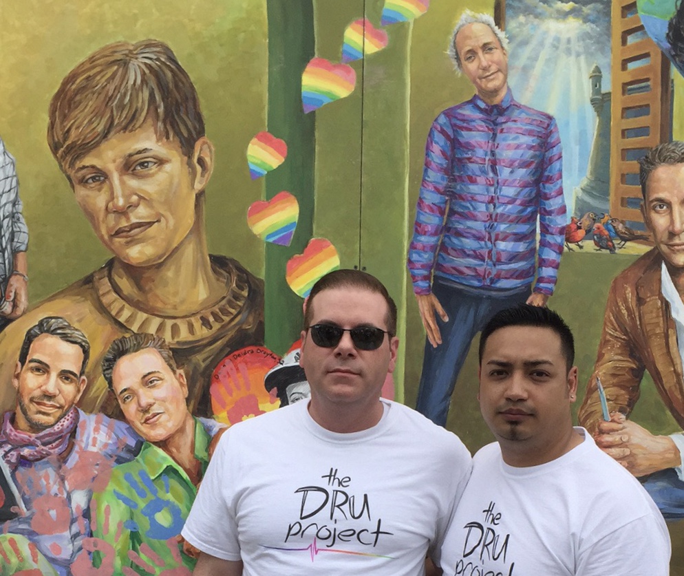 Photo of Shawn Chapman (left) and Richard Cross (right) at Pulse Memorial in Orlando, Florida in 2017 (Photo credit: Ricchard Cross).