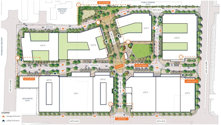 Photo courtesy of Merlone Geier Partners. Proposed siteplan of Northline Village.