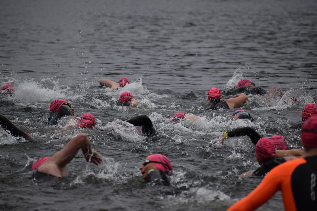 Lynnwood Times photo by Luke Putvin. Swimmers at Martha Lake Open Swim Races on July 4.