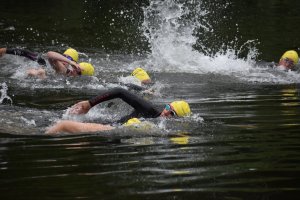 Lynnwood Times photo by Luke Putvin. Swimmers at Martha Lake Open Swim Races on July 4.