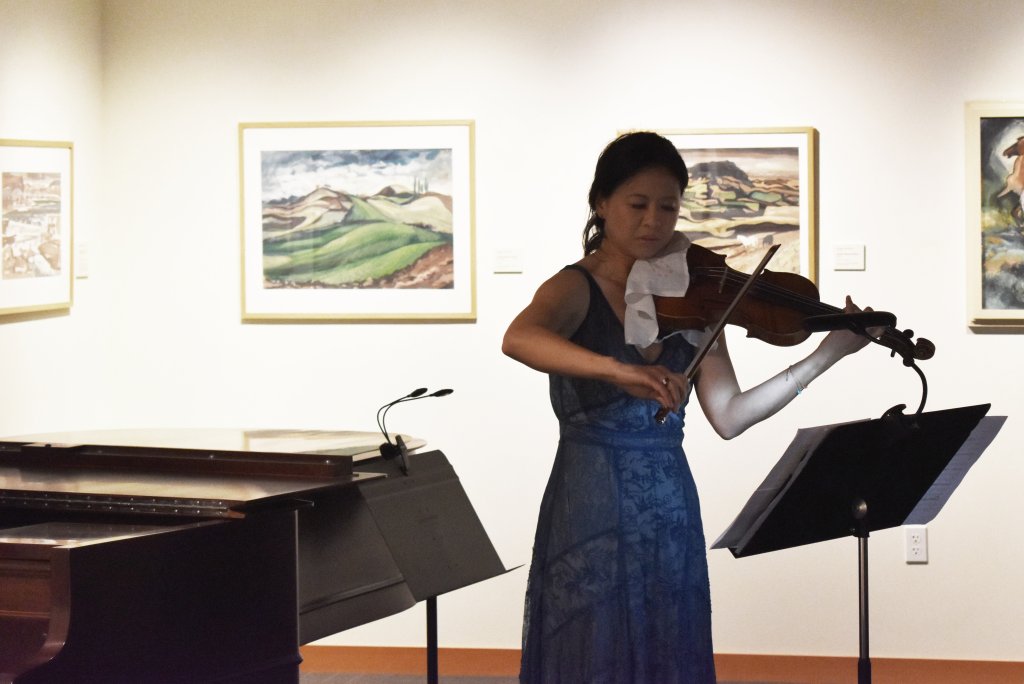 Lynnwood Times photo by Luke Putvin. Pamela Liu performing at Cascadia Art Museum on July 20.