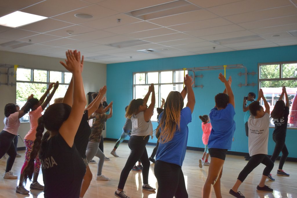 Lynnwood Times photo by Luke Putvin. Northside Step Team tryouts at Dale Turner YMCA in Shoreline on August 2.