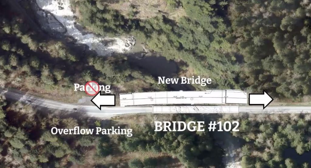 Granite Falls bridge aerial view