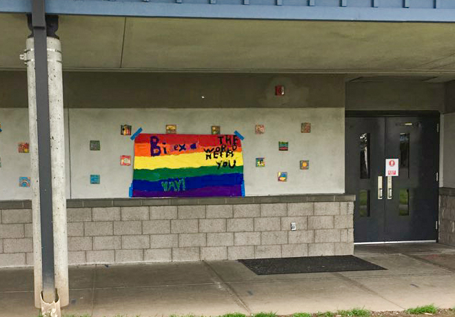 Student-made LGBTQ+ posters at Discovery Elementary concern parents ...