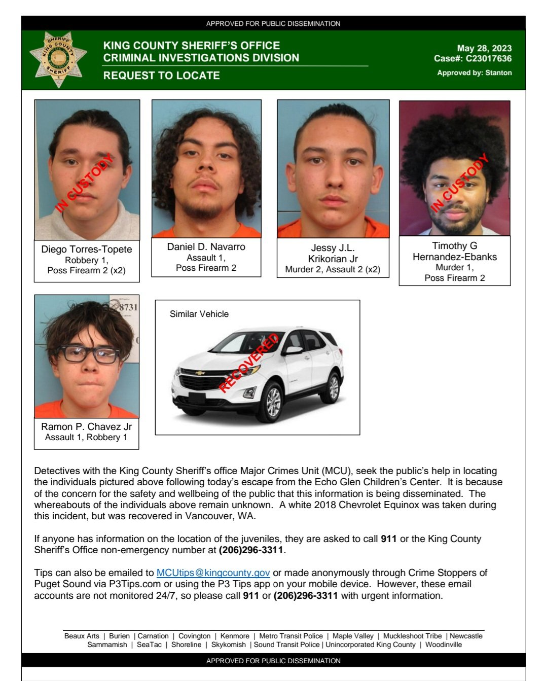 Statewide manhunt for four juveniles who escaped from security facility ...