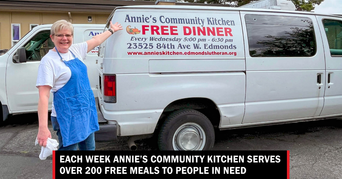 Each week Annie’s Community Kitchen serves over 200 free meals to