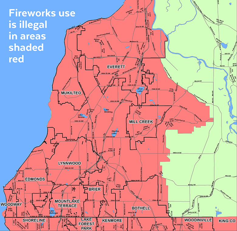 Which Snohomish County cities allow July 4 fireworks this year