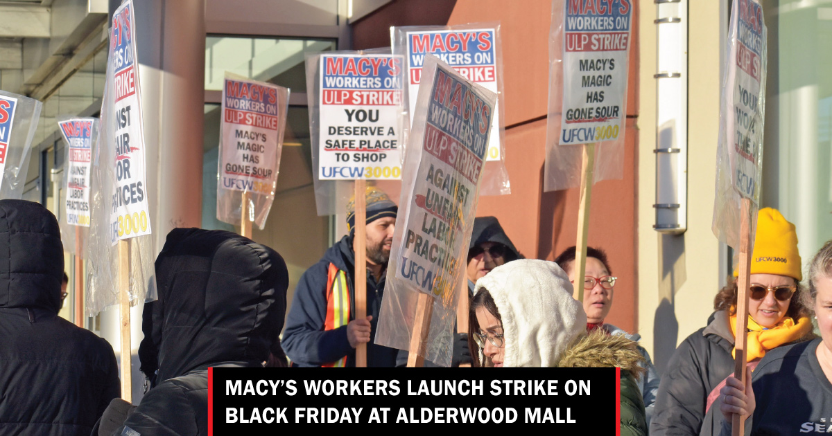 Macy’s workers launch strike on Black Friday at Alderwood Mall