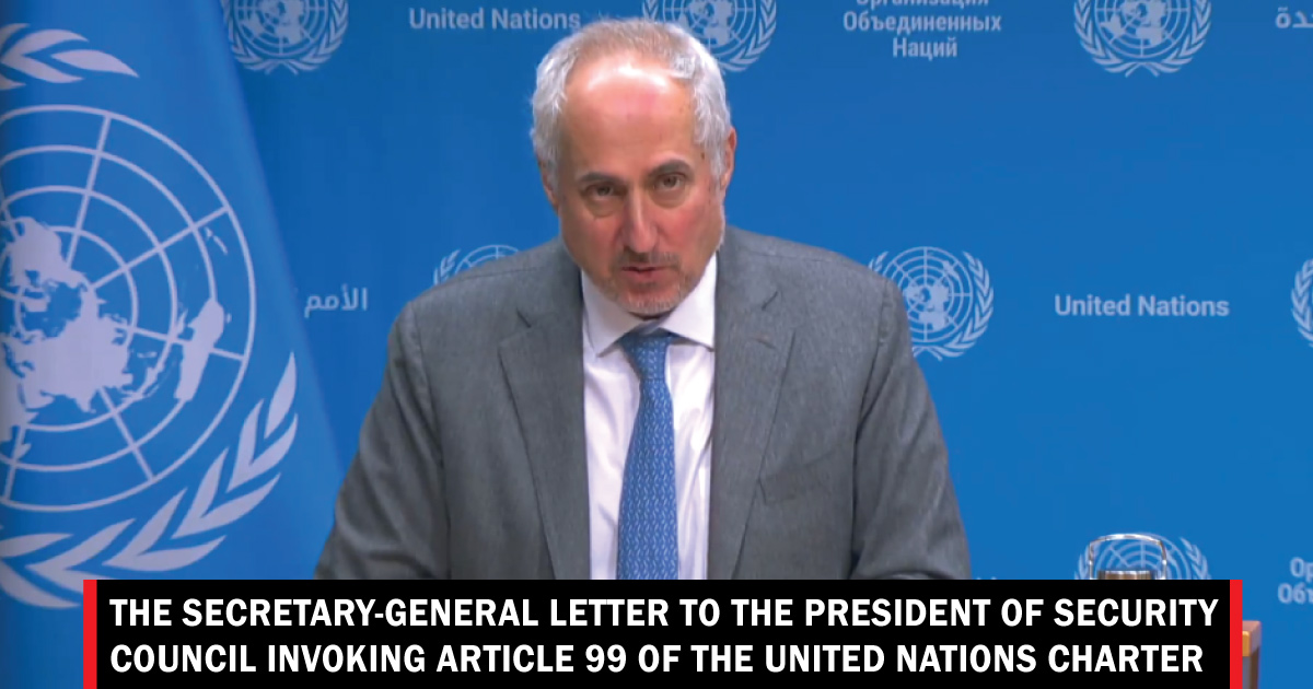The Secretary-General letter to the President of Security Council ...