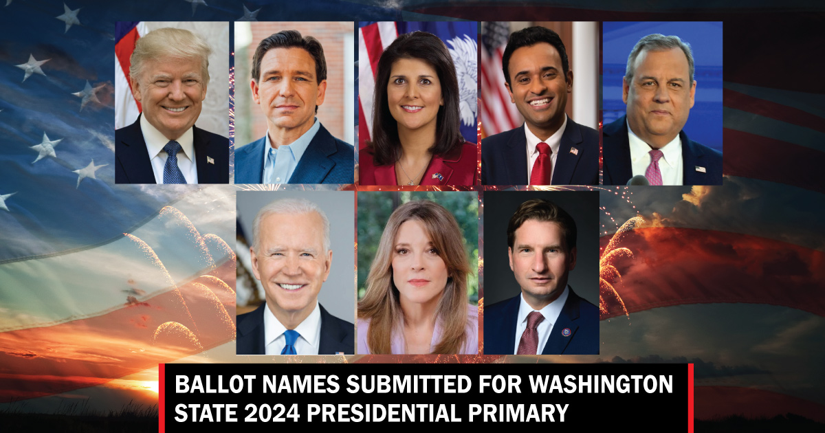 Ballot names submitted for Washington State 2024 Presidential Primary