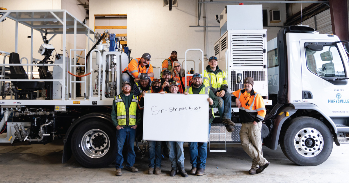 Meet Marysville’s new paint striper truck: Sir Stripes-a-Lot - Lynnwood ...