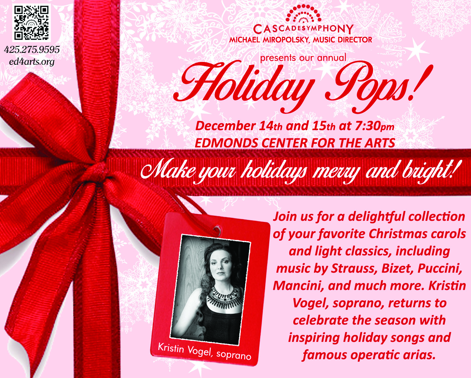 Cascade Symphony Orchestra begins Holiday Concerts next Sunday