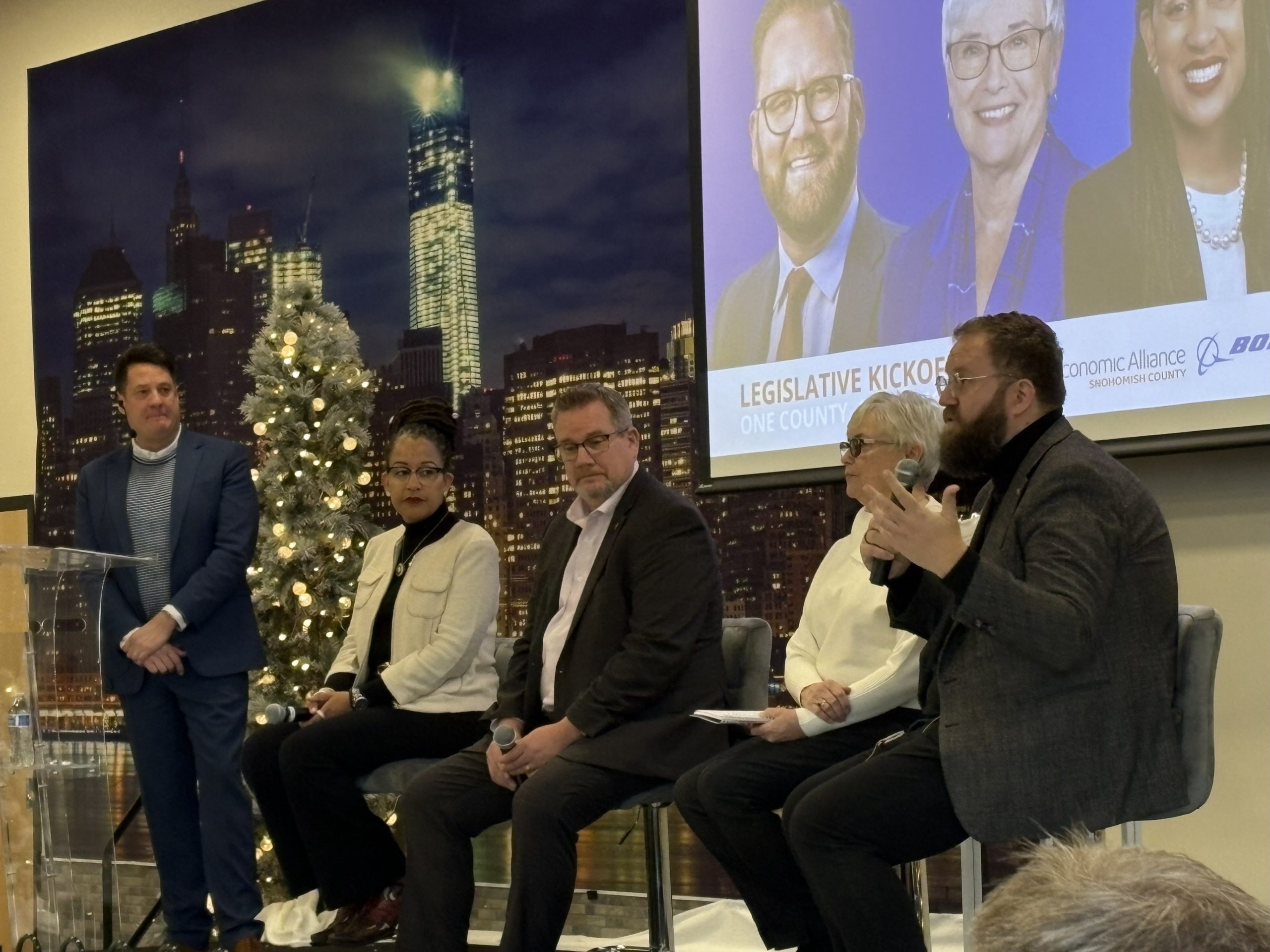 2026 Legislative Kickoff: April Berg, Sam Low, Carolyn Eslick, Marko Liias talk transportation, new taxes, and housing