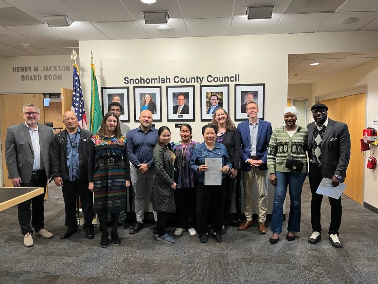 Snohomish County Council's Tuesday, May 26, Administrative Session after recognizing June as Immigrant Heritage Month. Source: Van Dinh-Kuno, Director of Refugee and Immigrant Services Northwest.