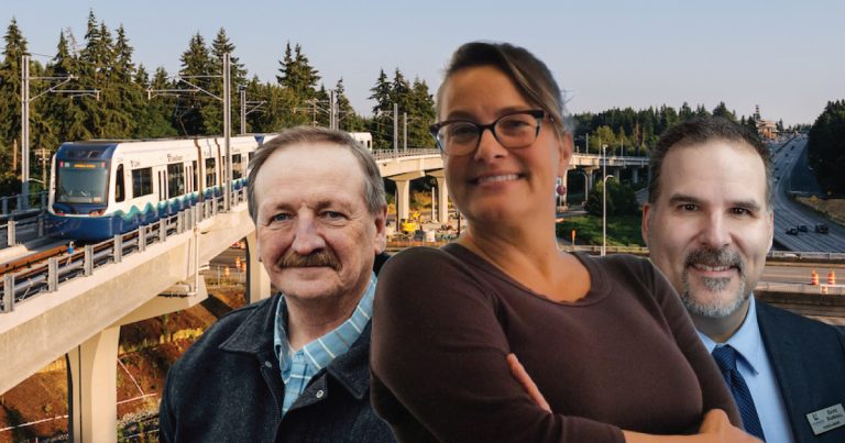 Snohomish County Sound Transit Board Members: (L-R) Snohomish County Executive and Sound Transit Board Chair Dave Somers, Everett Mayor Cassie Franklin, and Lynnwood City Councilman David Parshall.